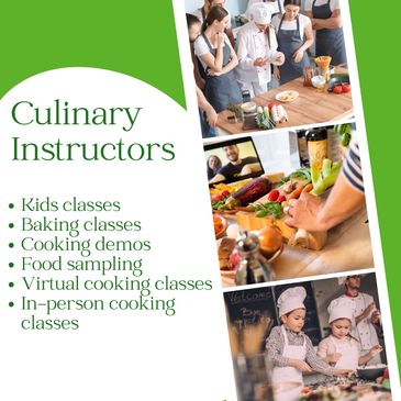 Images and list of different food businesses, chefs, cooks and instructors covered by Chef Insurance