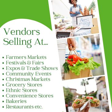 Images and list of different food businesses and food vendors covered by Chef Insurance