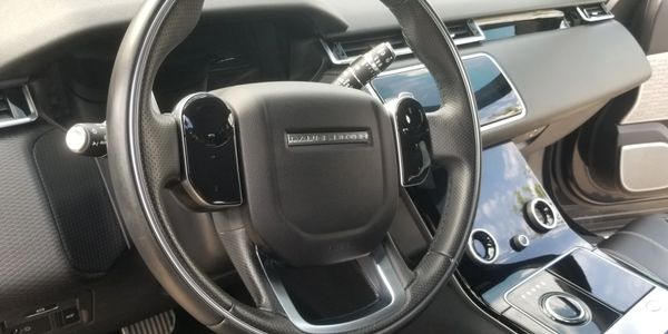 Range Rover steering wheel and dashboard after an interior detail