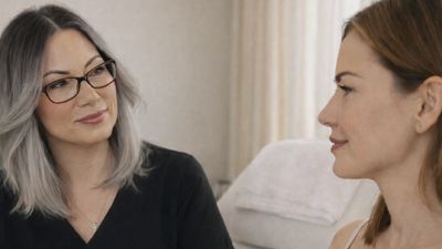 Toni conducting a calm consultation.