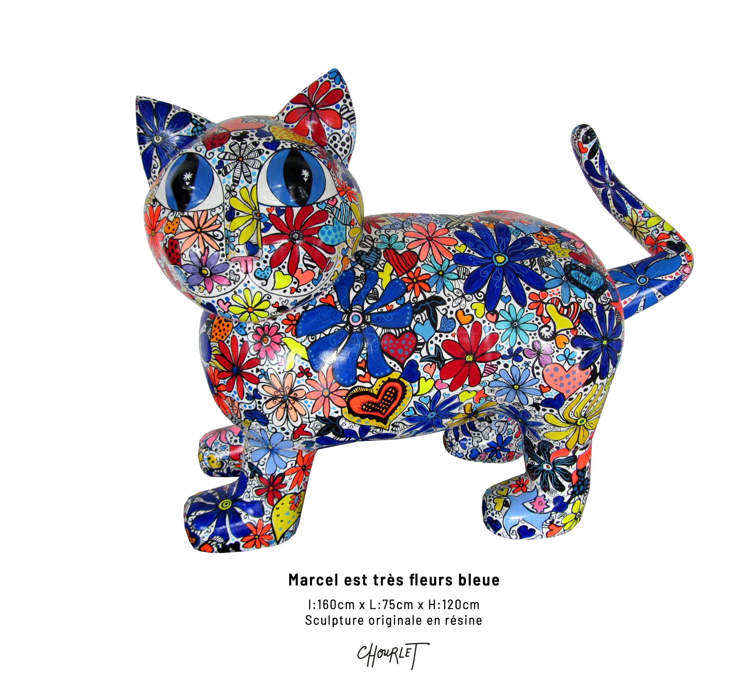 Marcel le Chat est une sculpture originale en résine peinte à la main par l'artiste Céline Chourlet.