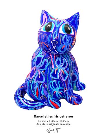 Marcel le Chat est une sculpture originale en résine peinte à la main par l'artiste Céline Chourlet.