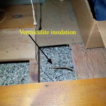 Vermiculite insulation discovered in Dover NH.