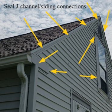 Seal j-channel/fascia connections. Two layers of siding (not recommended). Manchester NH