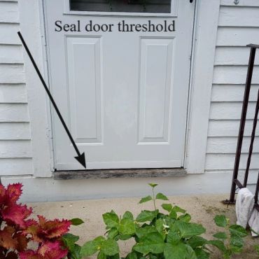 1950s door threshold needs sealing in Somersworth NH