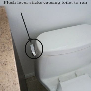 Flush lever sticks causing the toilet to tun continually in Derry NH