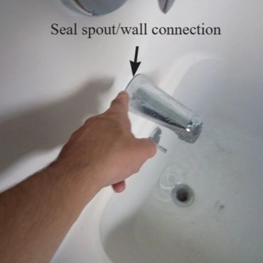No Sealant at the spout/shower wall connection in Derry NH
