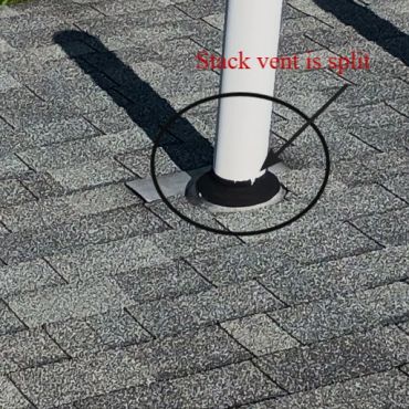 Plumbing stack vent flashing boot collar is torn and needs updating. Derry NH