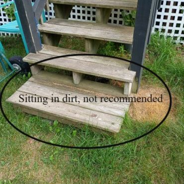 Stair stringers sitting in dirt in Derry NH