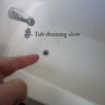 Tub draining slow in Derry NH