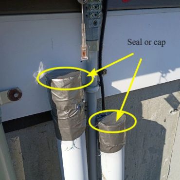 Communication wire conduits need to be capped or sealed in Hampstead NH