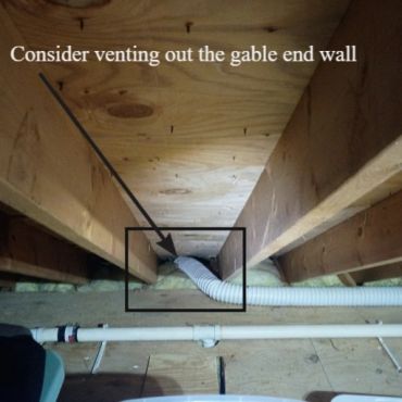 Improperly vented bathroom fan in an attic in Stratham NH
