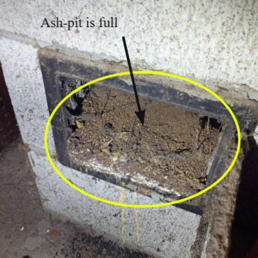 Ash-pit clean out full in York Maine. Cleaning needed.