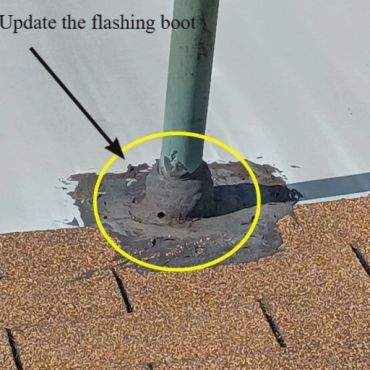 Update the plumbing stack vent flashing boot. Belmont NH