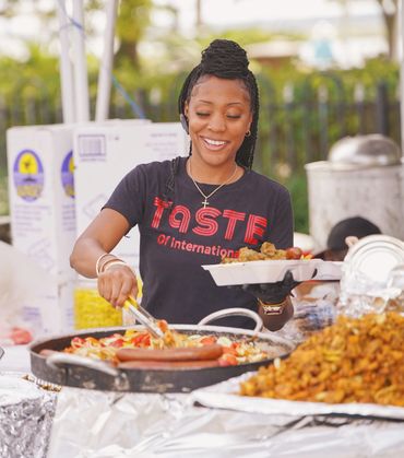 Serving up some great food at the festival.