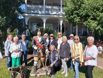 Tour group in front of Goodbread Bed & Breakfast, St. Marys, GA