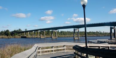 View of the Satilla River from the Woodbine Riverwalk