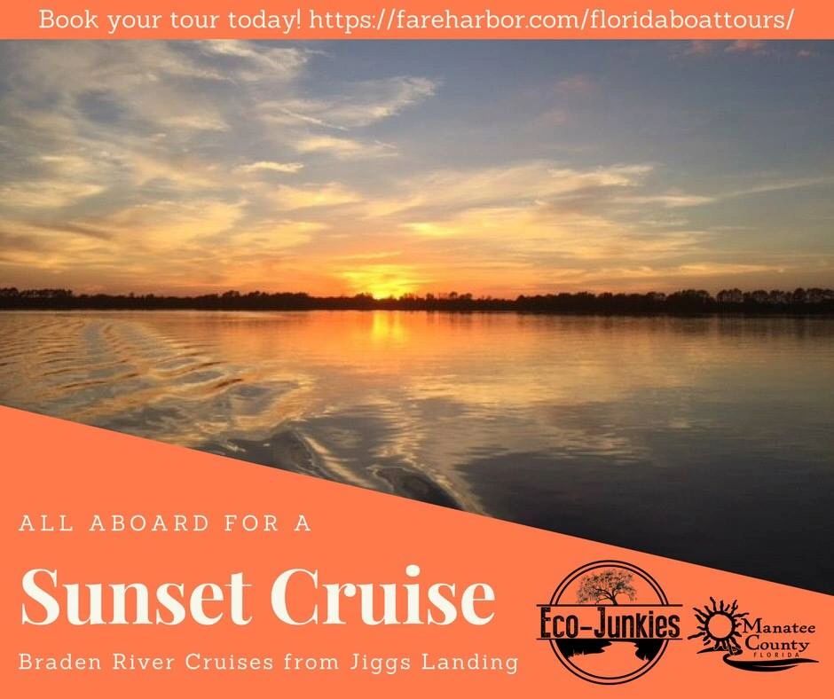 Our sunset tour is one not to miss. This tour traces the Braden River with a midway turn around an a