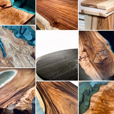 Live Edge Tables, River Tables, Dimensional and Round tables, Epoxy Tables and more!