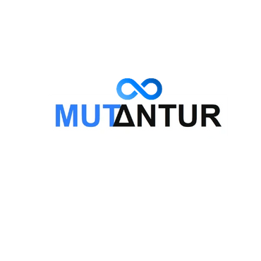 Logo with the text MUTANTUR and a blue infinity symbol.