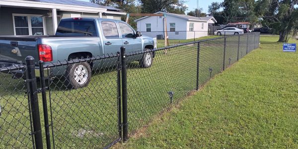 Black-Chain-Link-Fence-Gate-Lynn-Haven-Florida