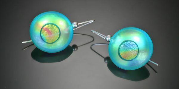 Atomic Earrings in aqua