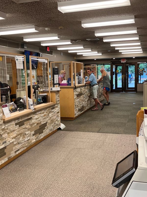 A photo of the circulation and reference desks.