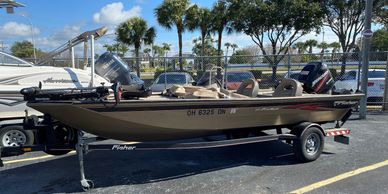 This boat is in excellent shape with a 12 hour, 2020 Mercury 20HP 4 stroke and electric start.  nclu