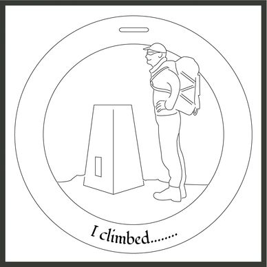 Bauble design of a male hiker