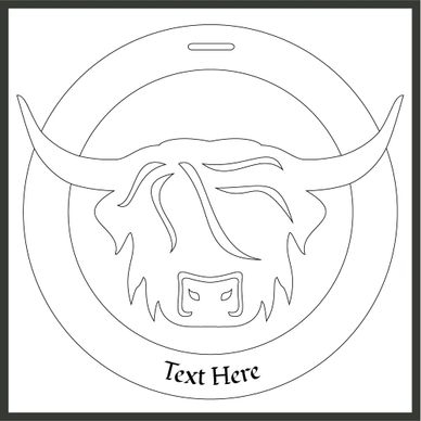 Bauble design of a highland cow