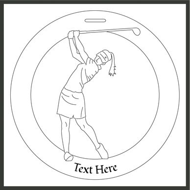 Bauble design of a female golfer