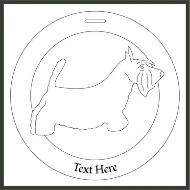 Bauble design of a Scottie dog