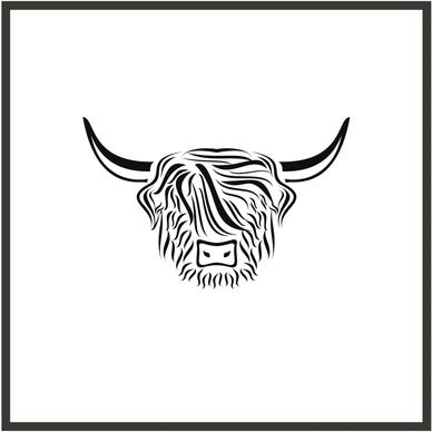 Highland Cow design for a Bottle Flask