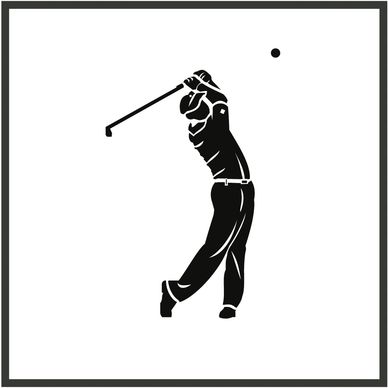 Male golfer design for a Bottle Flask