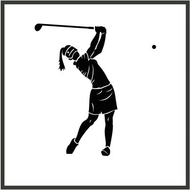 Female golfer design for a Bottle Flask