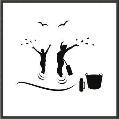 Wild Swimming design for a Bottle Flask