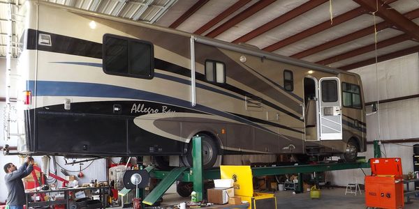 Class A RV Repairs is a full service RV service center with a large lift to hoist motor homes 