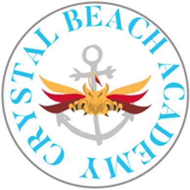 Logo of Crystal Beach Academy with anchor and phoenix design.