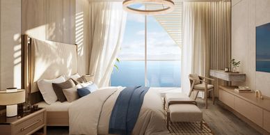 New build home showing a sea view.