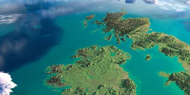 UK and Ireland from the air.