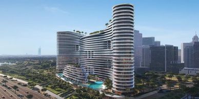 Luxurious luxury development building in Dubai.