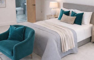 Sample bedroom staged