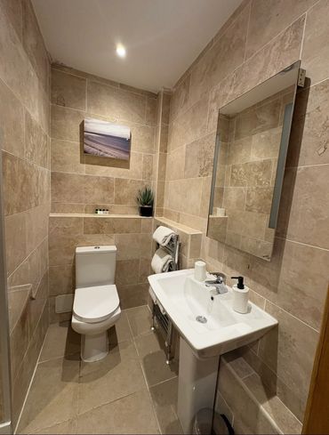 Sample bathroom staged