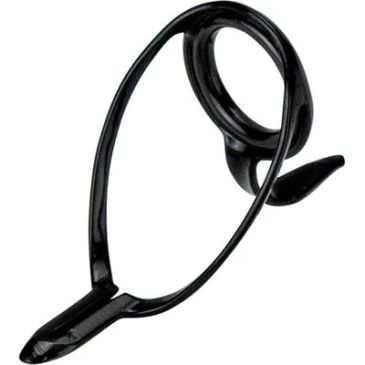 Black fishing rod guide with two loops.