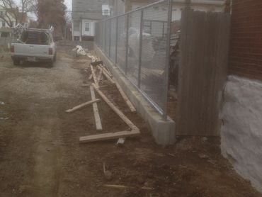 Commercial chain-link steel fence installation