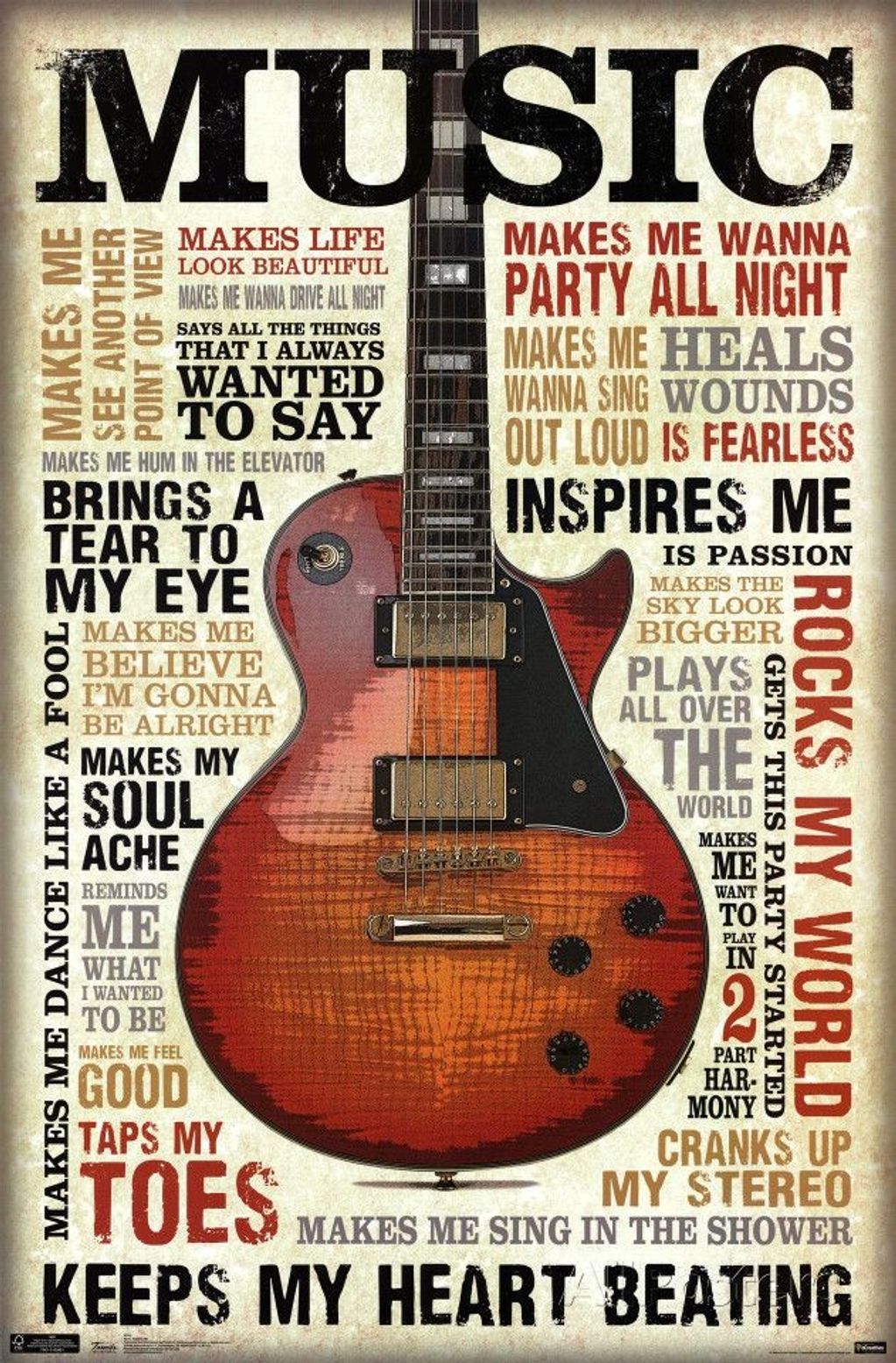 Music Guitar - Sample Wooden Jigsaw Puzzle - about 3" x 5" in size with  about 30 pieces.