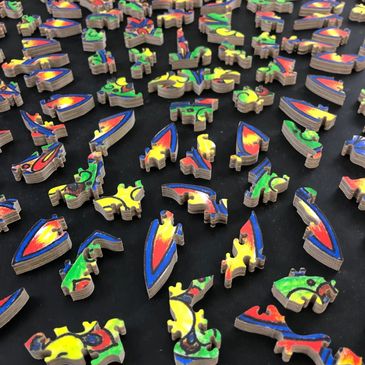 wooden puzzle pieces