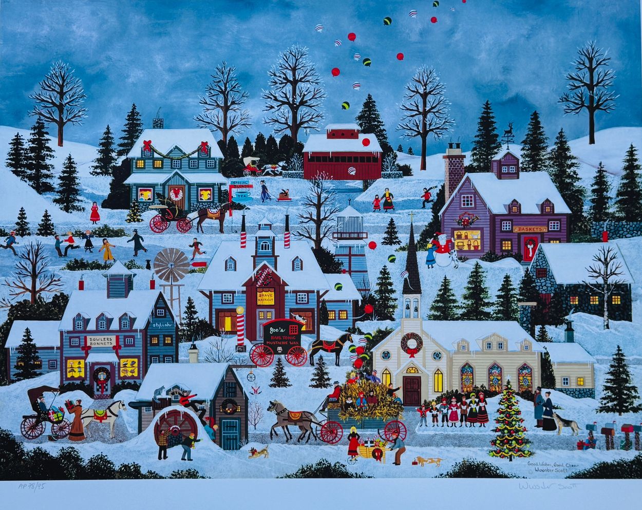 Jane Wooster Scott Offset Lithograph and Jigsaw Puzzle - Good Wishes Good Cheer