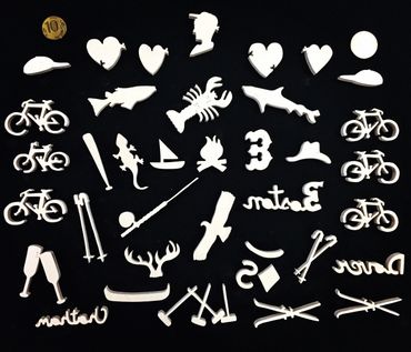 Figural and whimsies jigsaw puzzle pieces.