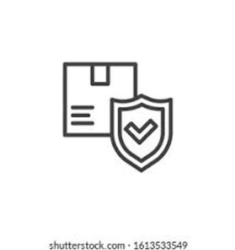 Icon of a package with a shield and checkmark symbolizing secure delivery.